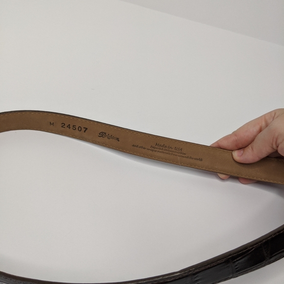 Brighton Italian Leather Brown Silver Buckle Belt - Picture 3 of 4